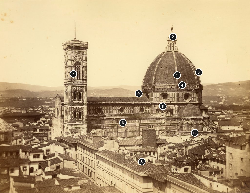Kommentierte Details der Florentiner Domkuppel
